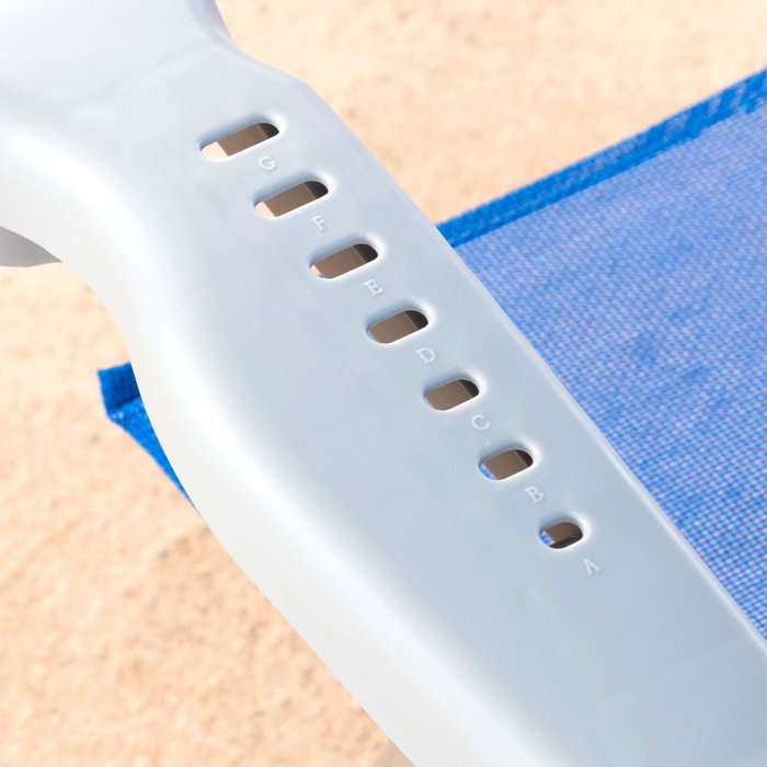Aktive Silla de playa plegable y reclinable 8 posiciones azul con cojín y asas