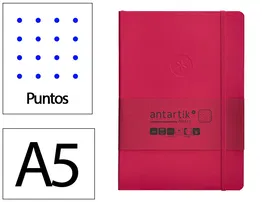 Antartik Cuaderno A5 Tapa Blanda Hojas Puntos Burdeos 80 Hojas 80gr FSC