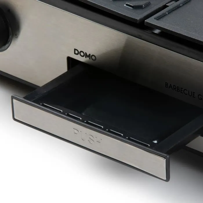 Domo DO9259G Barbacoa de sobremesa con 2 zonas de cocción y termostato regulable - 2400 W