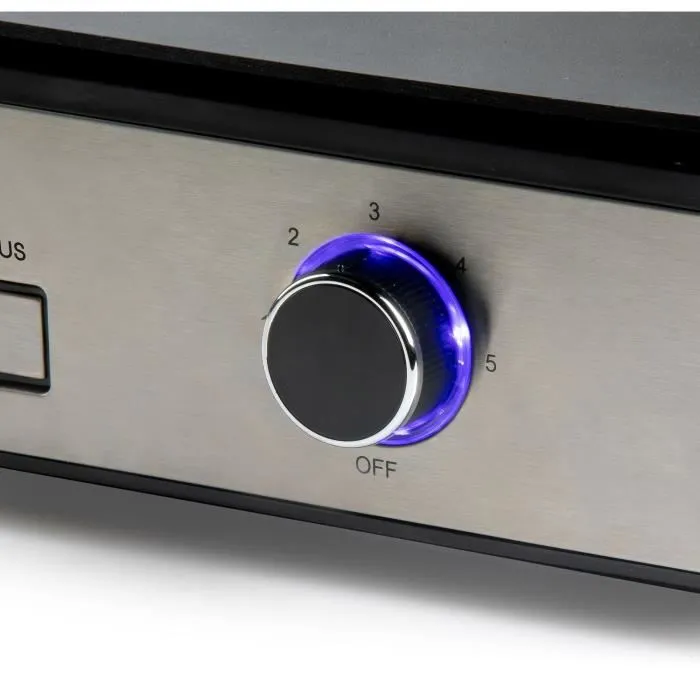 Domo DO9259G Barbacoa de sobremesa con 2 zonas de cocción y termostato regulable - 2400 W