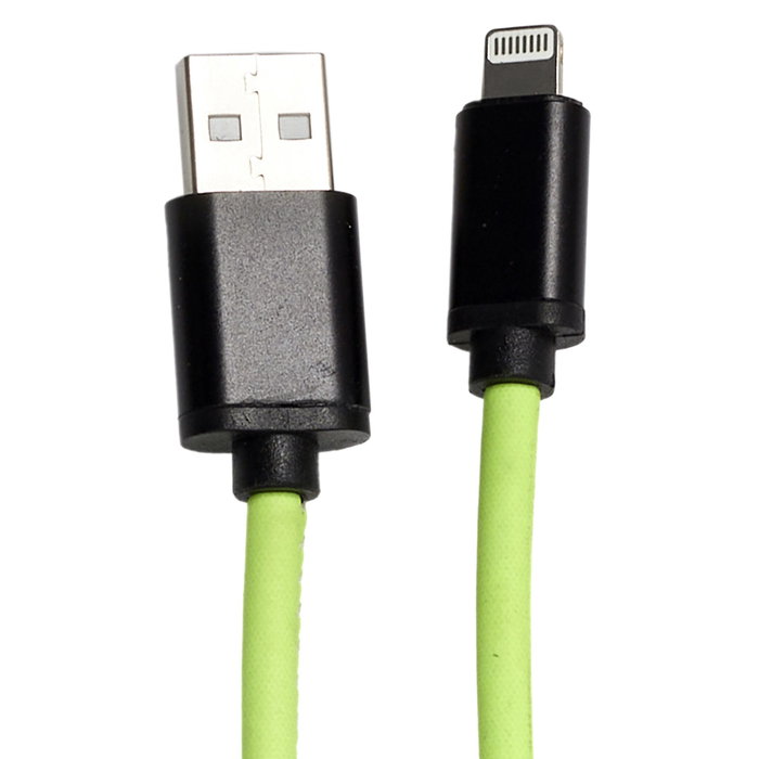 Be Mix Cable USB Fluorescente para iPhone/iPad con Lightning, Carga Rápida 2A, Longitud 2 Metros