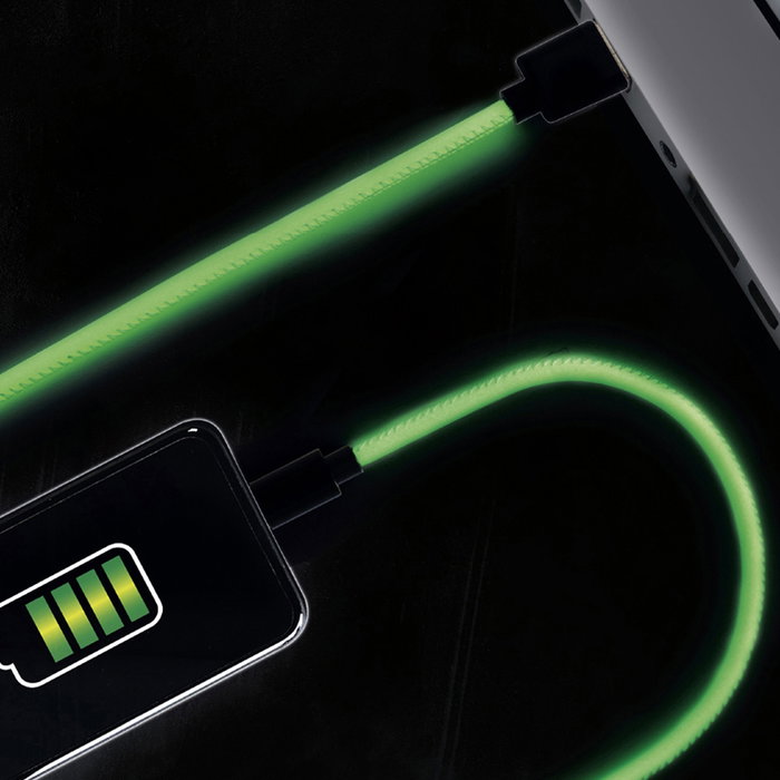 Be Mix Cable USB Fluorescente para iPhone/iPad con Lightning, Carga Rápida 2A, Longitud 2 Metros