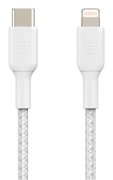 Belkin CAA004BT2MWH Cable de conector Lightning a USB-C, 2 metros, Blanco, Conectores rectos macho, Certificado MFi