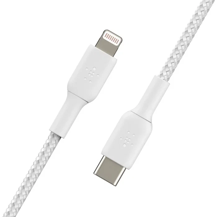 Belkin CAA004BT2MWH Cable de conector Lightning a USB-C, 2 metros, Blanco, Conectores rectos macho, Certificado MFi