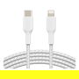 Belkin Cable USB-C a Lightning MFi CAA004BT2MWH 2m Trenzado - Blanco - Compatible con iPhone, iPad