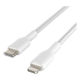 Belkin Cable USB-C a Lightning MFi CAA004BT2MWH 2m Trenzado - Blanco - Compatible con iPhone, iPad