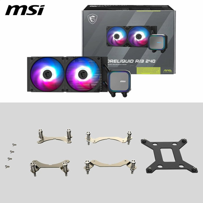 MSI MAG CoreLiquid A13 240, Refrigeración Líquida Todo en Uno, 2x12cm, Negro MSI MAG CoreLiquid A13 240, Refrigeración Líquida Todo en Uno, 2x12cm, Negro