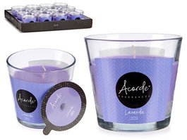 Acorde Vela Vaso Lavanda 28H Vidrio Cera Morado 8 x 8 x 8.5 cm 120 gr (Set de 12)