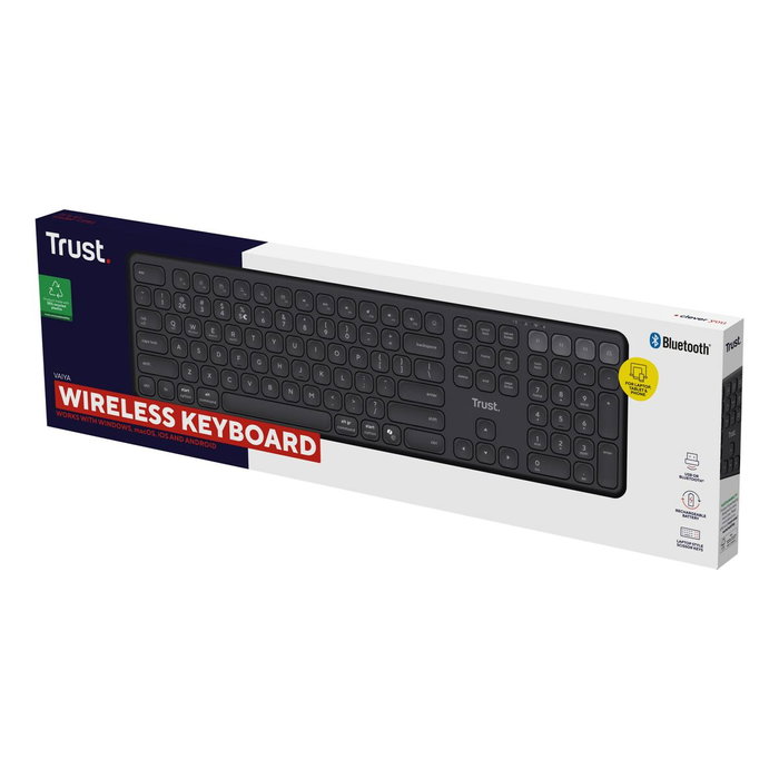 Trust VAIYA Teclado Inalámbrico 100% Full-size Negro