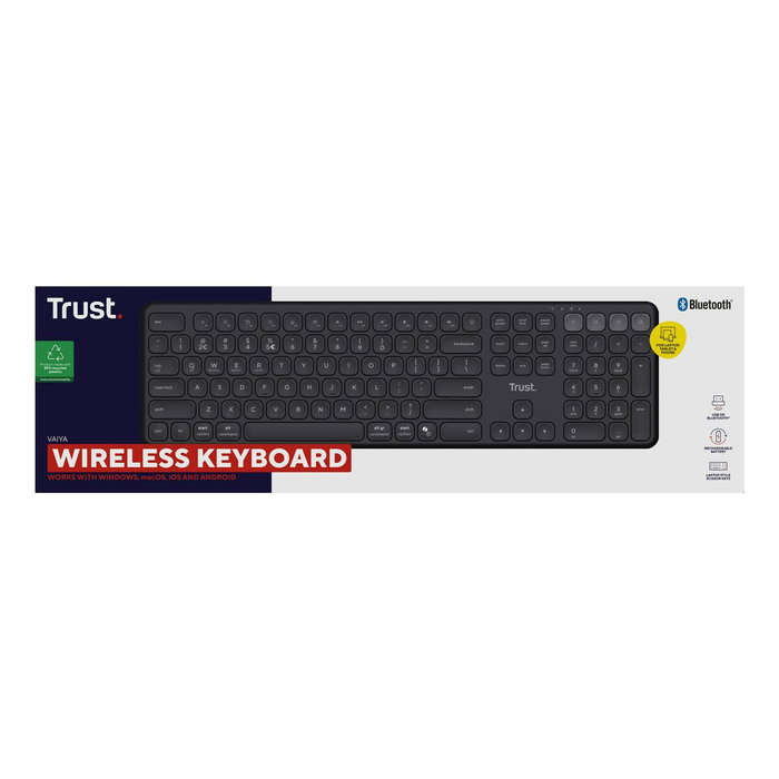 Trust VAIYA Teclado Inalámbrico 100% Full-size Negro