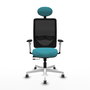 PIQUERAS Y CRESPO Silla de oficina Zulema con mecanismo Sincro/Traslack, Turquesa y Negro