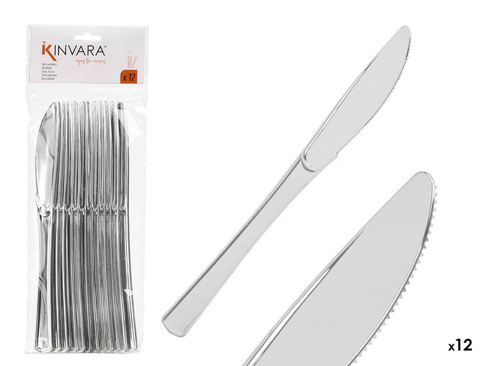 Kinvara Set 12 Cuchillo Plástico Plateado 10x26x1 cm (Set de 48) Kinvara Set 12 Cuchillo Plástico Plateado 10x26x1 cm (Set de 48)