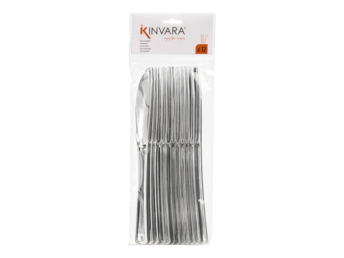 Kinvara Set 12 Cuchillo Plástico Plateado 10x26x1 cm (Set de 48) Kinvara Set 12 Cuchillo Plástico Plateado 10x26x1 cm (Set de 48)