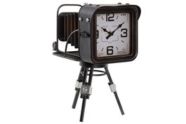 DKD Home Decor Reloj Vintage 26 x 32.5 x 17 cm Metal Cristal MDF