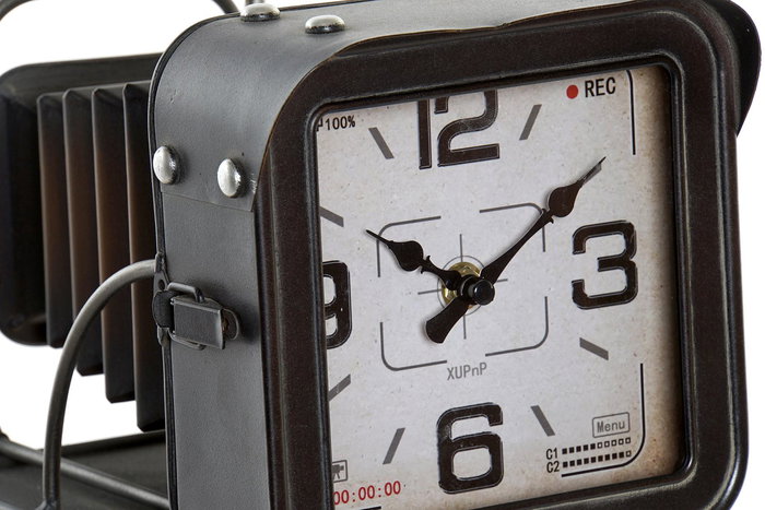 DKD Home Decor Reloj Vintage 26 x 32.5 x 17 cm Metal Cristal MDF