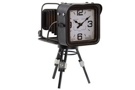 DKD Home Decor Reloj de Metal y Cristal Estilo Vintage