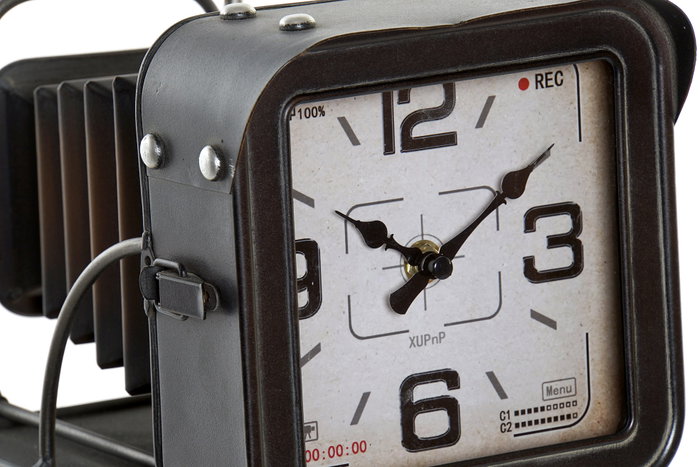 DKD Home Decor Reloj de Metal y Cristal Estilo Vintage