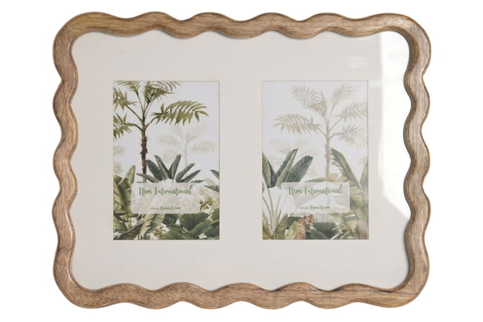 DKD Home Decor Marco Multifoto Mango 36x2x27,5 Marrón y Blanco