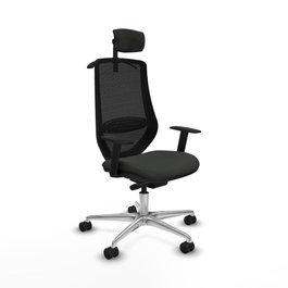 PIQUERAS Y CRESPO Silla de oficina Mardos con mecanismo Sincro/Traslack, Negro