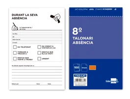 Liderpapel T103 Talonario Ausentes Octavo Original Texto en Catalan