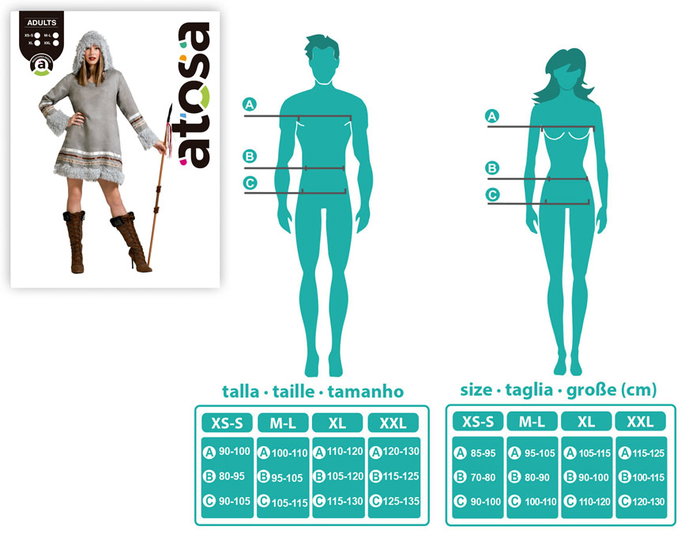 Disfraz Esquimal Gris Mujer Adulto XXL
