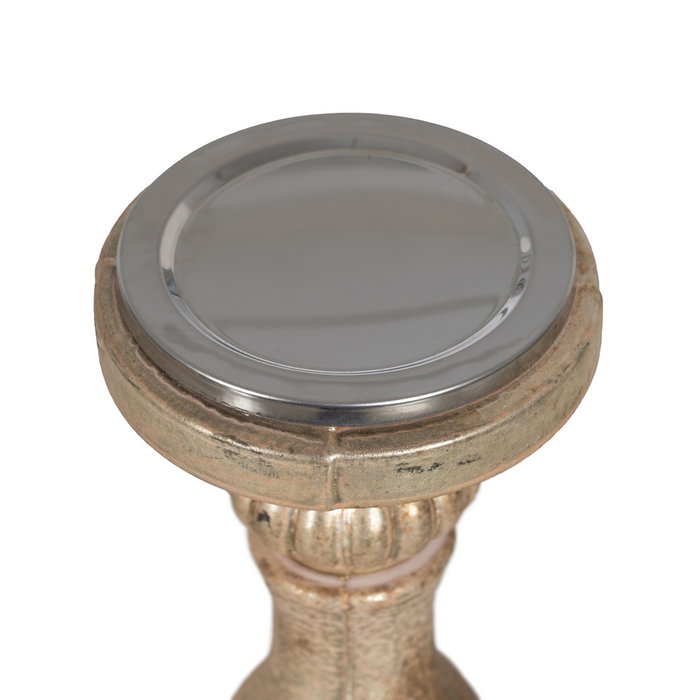 Portavelas Blanco Óxido Cristal 13 X 13 X 31 cm