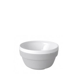AMC Politray Bol Térmico Apilable, Capacidad 45 cl (0.45L), Material Policarbonato, Blanco/Gris, Dimensiones 12.5 cm diámetro x 6.8 cm alto (Set de 24)