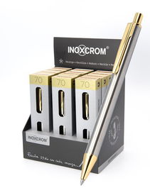 Boligrafo Inoxcrom Inox-70 Gold Expositor De 12