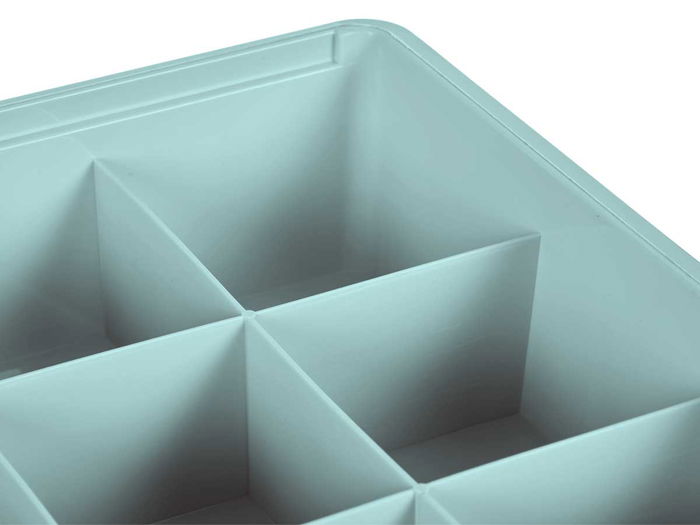 Kipit Organizador de Cajón con 15 Huecos Surtidos, Rosa y Verde, Plástico, 33 x 49 x 9 cm (Set de 6)