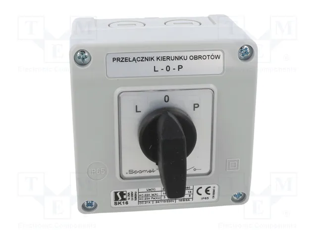 SPAMEL Interruptor de leva de 3 polos 16A L-0-P IP65 SPAMEL Interruptor de leva de 3 polos 16A L-0-P IP65