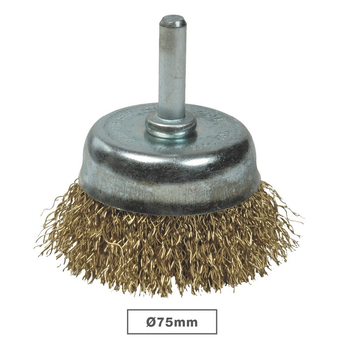 Mota Herramientas Cepillo hobby copa con espiga Ø 75 mm
