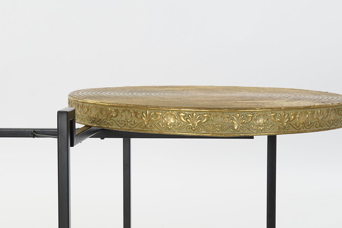 Mesita Auxiliar Arabe DKD Home Decor Cobrizo Negro 62 x 45 x 62 cm