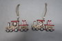 DKD Home Decor Colgante Navidad Tren Tradicional Natural Rojo MDF Cuerda 12 x 5.5 x 0.5 cm (24 Unidades)
