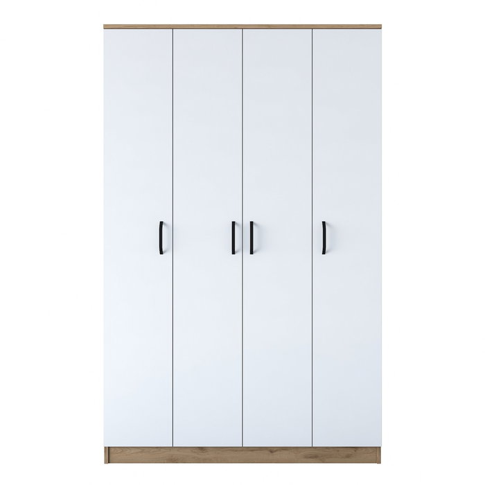 Hanah Home Armario BA116 - 2247 Nogal y Blanco 120x190.8x47.3 cm