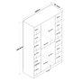 Hanah Home Armario BA116 - 2247 Nogal y Blanco 120x190.8x47.3 cm
