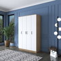 Hanah Home Armario BA116 - 2247 Nogal y Blanco 120x190.8x47.3 cm