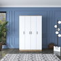 Hanah Home Armario BA116 - 2247 Nogal y Blanco 120x190.8x47.3 cm