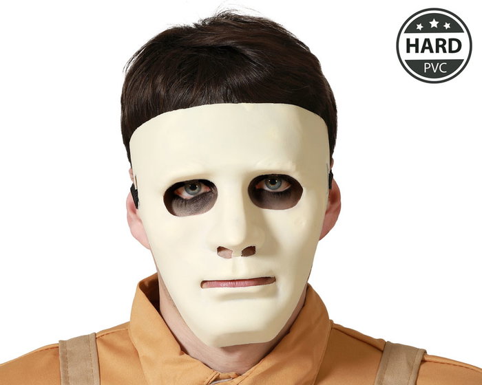 Mascara Asesino Blanca Halloween Polipropileno para Hombre Adulto Mascara Asesino Blanca Halloween Polipropileno para Hombre Adulto