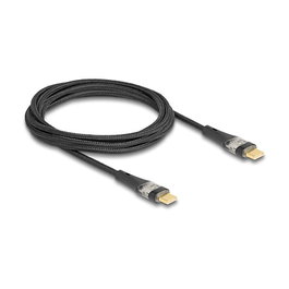 DELOCK Cable USB 2.0 Tipo-C Macho a Macho Transparente PD 3.0 100W 2m