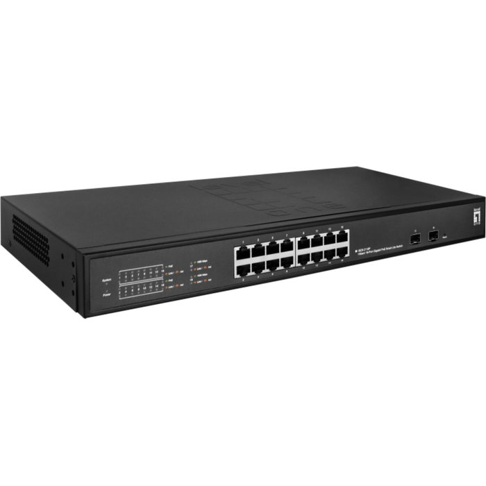 LevelOne GES-2118P Hilbert Switch 18 Puertos Gigabit PoE+ (16 PoE+ y 2 SFP) LevelOne GES-2118P Hilbert Switch 18 Puertos Gigabit PoE+ (16 PoE+ y 2 SFP)