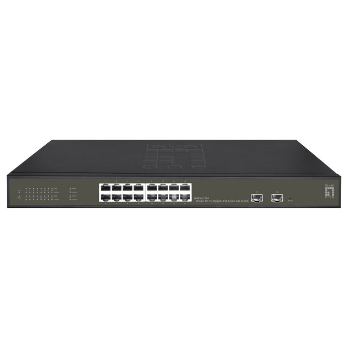 LevelOne GES-2118P Hilbert Switch 18 Puertos Gigabit PoE+ (16 PoE+ y 2 SFP) LevelOne GES-2118P Hilbert Switch 18 Puertos Gigabit PoE+ (16 PoE+ y 2 SFP)