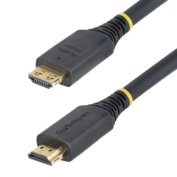 StarTech.com HDMI2-CABLE-GRIP-7M Cable HDMI High Speed 7 m Macho-Macho, 4K 60Hz HDR, 1440p 144Hz, Blindado, 18Gbps, HDCP 2.2, HDR10, Audio 32 Canales, Negro