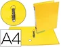 Liderpapel Carpeta de 2 anillas 25 mm mixtas A4 forrado color system con ollao y tarjetero amarillo