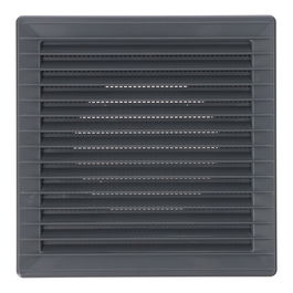 Edm Rejilla ventilación cuadrada empotrable ø 100mm 170x170x11,5mm ABS gris con mosquitera