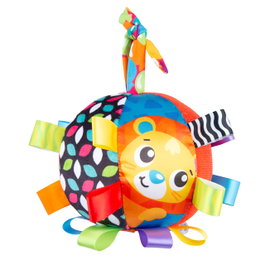 Playgro Pelota Loopy Loops 0180271 - Bebé Suave y Sonajera de Actividades Multilingüe +3 Meses