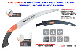 ALTUNA Serrucho J-422 Curvo 330 mm Dentado Japonés Engomado con Funda