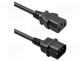 QOLTEC Cable de alimentación H05VV-F 3G1mm2 IEC C13/C14 2m