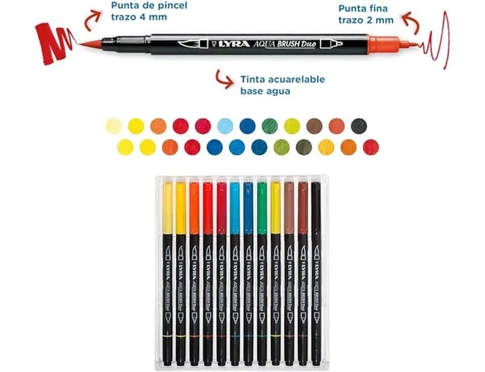 Lyra Aqua Brush Duo Set de 12 Colores Multicolor L6521120
