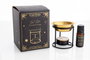 DKD Home Decor Set de 4 Quemadores de Aceites Esenciales Metal Negro y Dorado