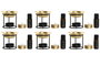 DKD Home Decor Set de 4 Quemadores de Aceites Esenciales Metal Negro y Dorado